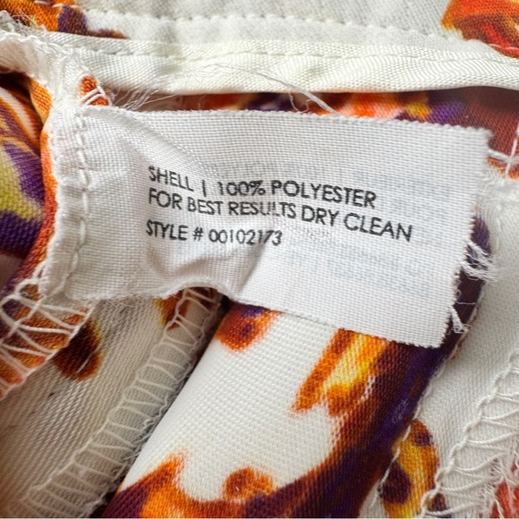 Club Monaco Pants Trousers Botanical Print Orange Tropical Sz 2 - Picture 5 of 15